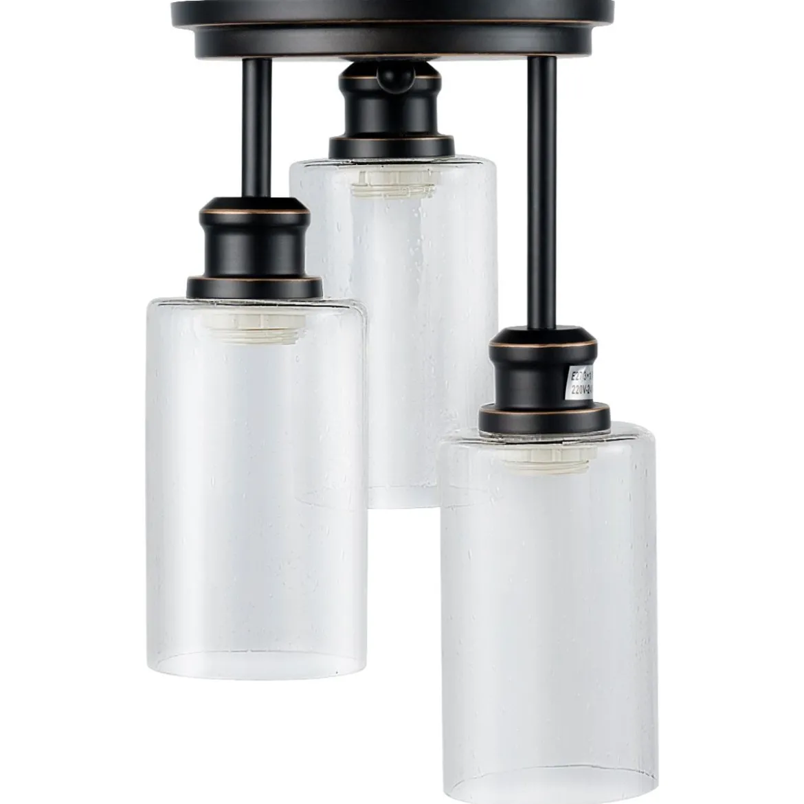 Deckenleuchte 3 flamming Glas Deckenlampe modern Lampe Vintage mit halboffenen Glasschirmen für Küche Esszimmer