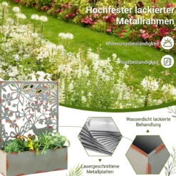 Dekorative erhöhte Gartenbeet-Set mit 2 Stück Metallhochbeete 60 x 17 x 80 cm Rost