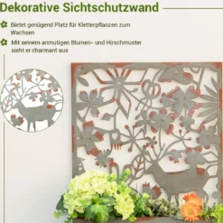 Dekorative erhöhte Gartenbeet-Set mit 2 Stück Metallhochbeete 60 x 17 x 80 cm Rost