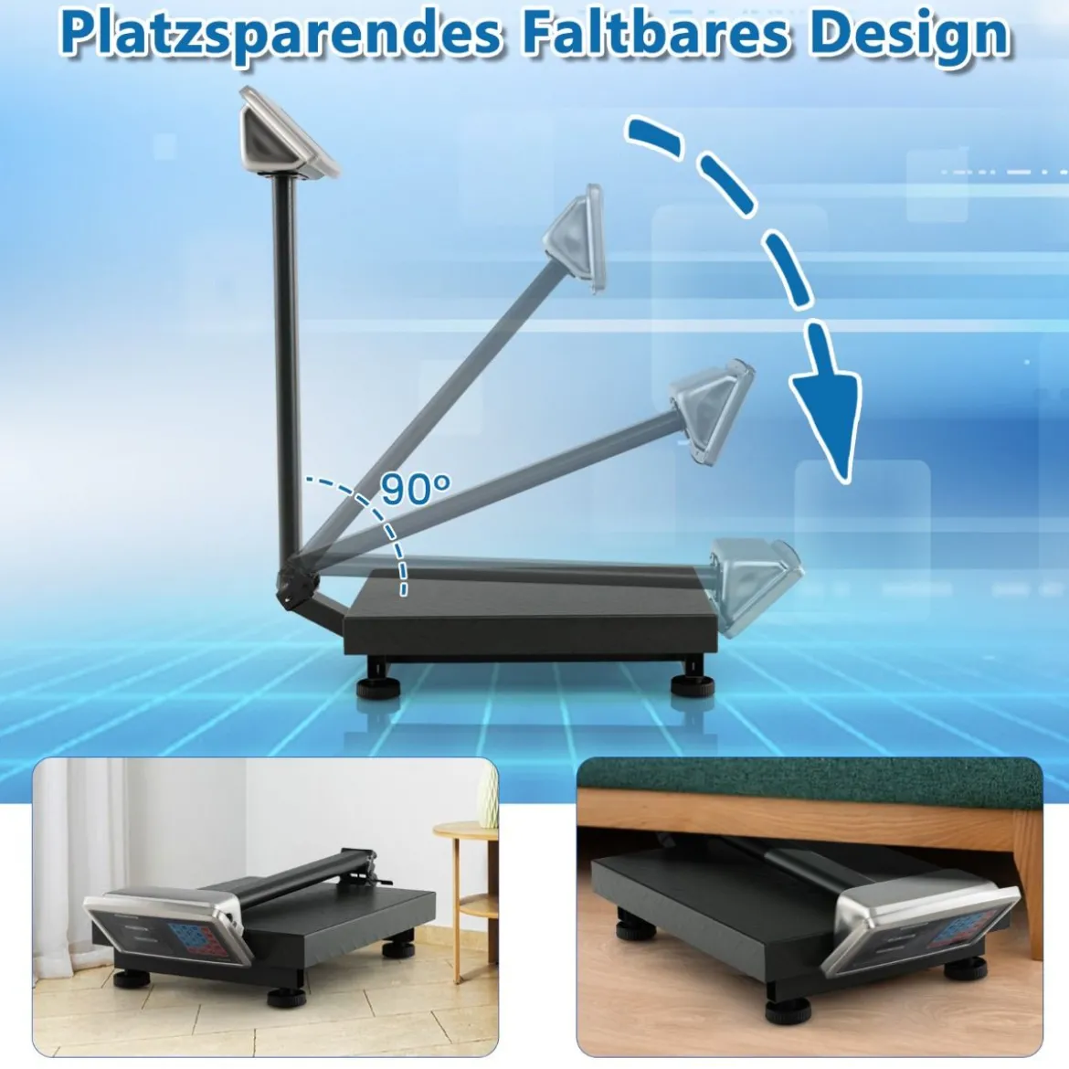 Digitale Plattformwaage 300kg / 50g Paketwaage mit Preisrechner LB/KG Multifunktionale Ladenwaage