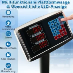 Digitale Plattformwaage 300kg / 50g Paketwaage mit Preisrechner LB/KG Multifunktionale Ladenwaage