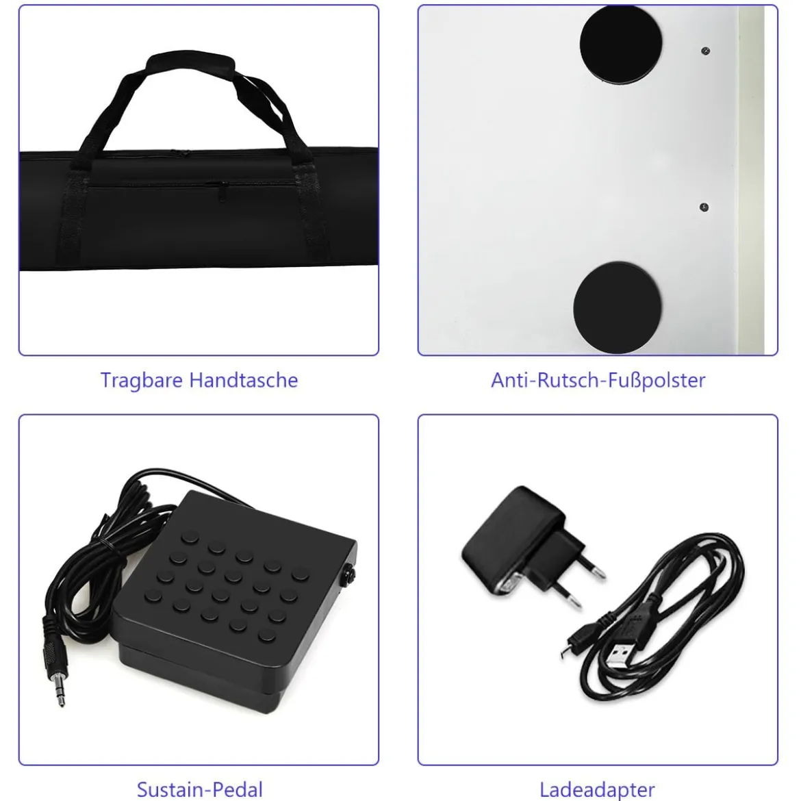 Digitales Piano Keyboard mit 88 Tasten Kinder elektrisches Klavier 126,5 x 18 x 6,5 cm Schwarz + Weiß