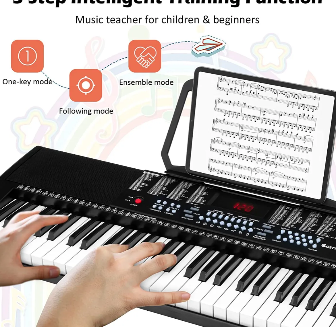 Digitalpiano Elektronisches Keyboard 61 Tastatur Elektroklavier 83 x 27,5 x 9 cm Schwarz