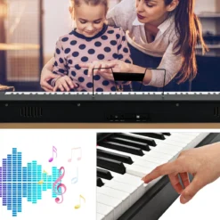 Digitalpiano Klavier Elektrisches Keyboard Klaviertastatur mit Netzteil 135x32,5x10,5CM
