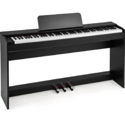 Digital Piano 88-Tasten mit Hammermechanik gewichtete Tastatur E-Piano mit Möbelständer Schwarz