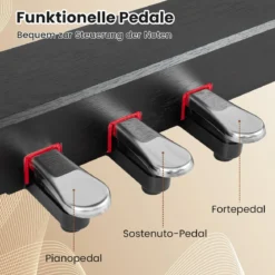 Digital Piano 88-Tasten mit Hammermechanik gewichtete Tastatur E-Piano mit Möbelständer Schwarz