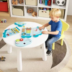 Dinosaurier Aktivitätswand für Kleinkinder 11-in-1 Montessori Holz-Sensorik-Wandspielzeug Blau