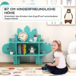 Dinosaurier Bücherregal für Kinder Spielzeug-Aufbewahrungsorganisator mit offenen Regalen