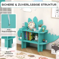 Dinosaurier Bücherregal für Kinder Spielzeug-Aufbewahrungsorganisator mit offenen Regalen
