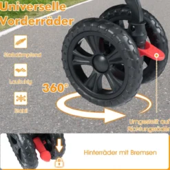 Doppel Hundebuggy mit 2-Sitzer-Tragetasche & Verstellbarem Sonnenschutz Katzenwagen Grau