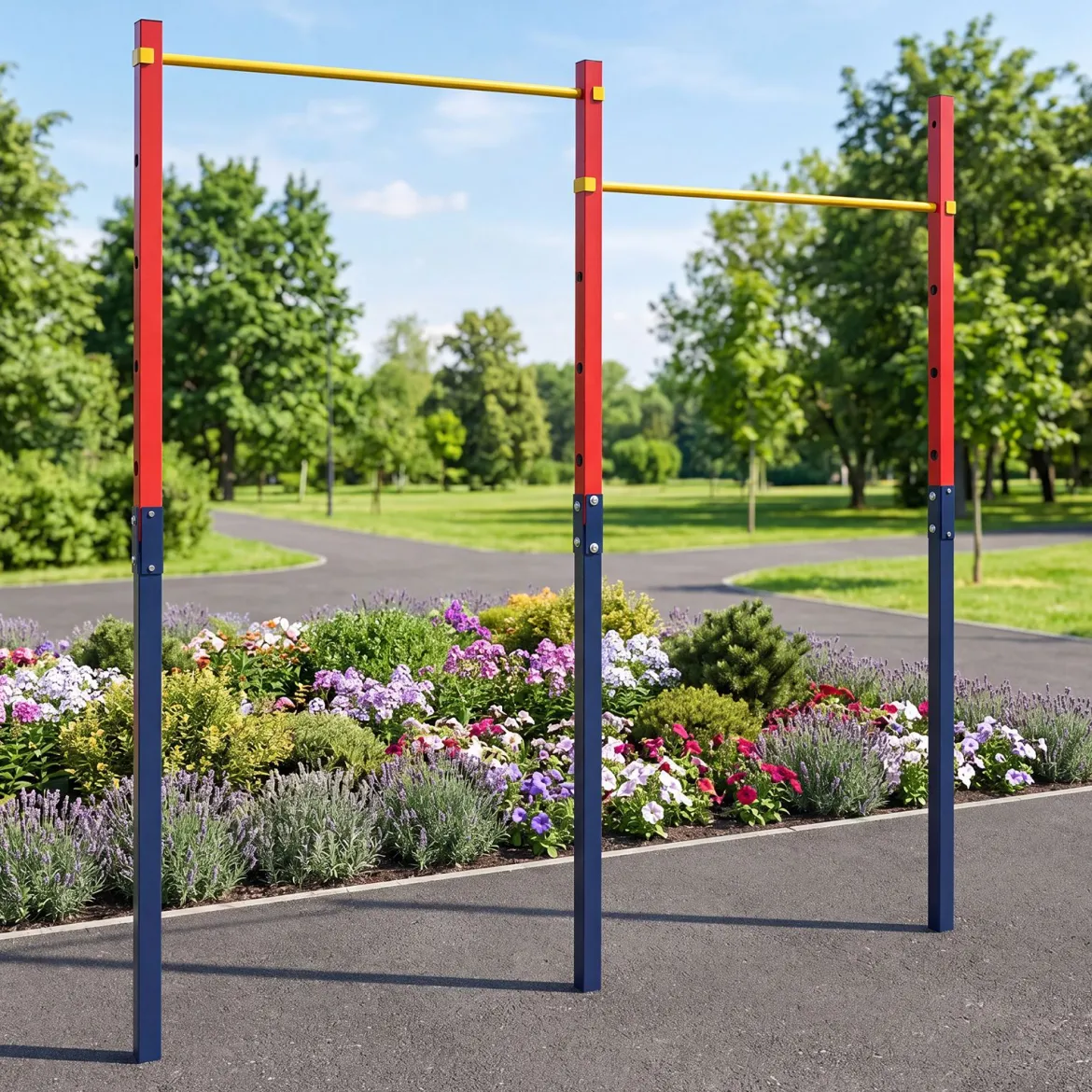 Doppel Klimmzugstange Reckstange Höhenverstellbar 80-172 cm aus Verzinktem Stahl bis 220 kg