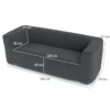 Doppelluftsofa tragbares aufblasbares Sofa mit abnehmbarem Bezug breite Armlehnen Grau