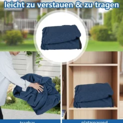 Doppelluftsofa tragbares aufblasbares Sofa mit abnehmbarem Bezug breite Armlehnen Blau