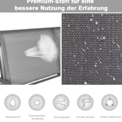 Doppel Schaukelstuhl Gartenstuhl Schwingsessel Metallrahmen Gemütliche Schaukelbank für 2 Personen Grau