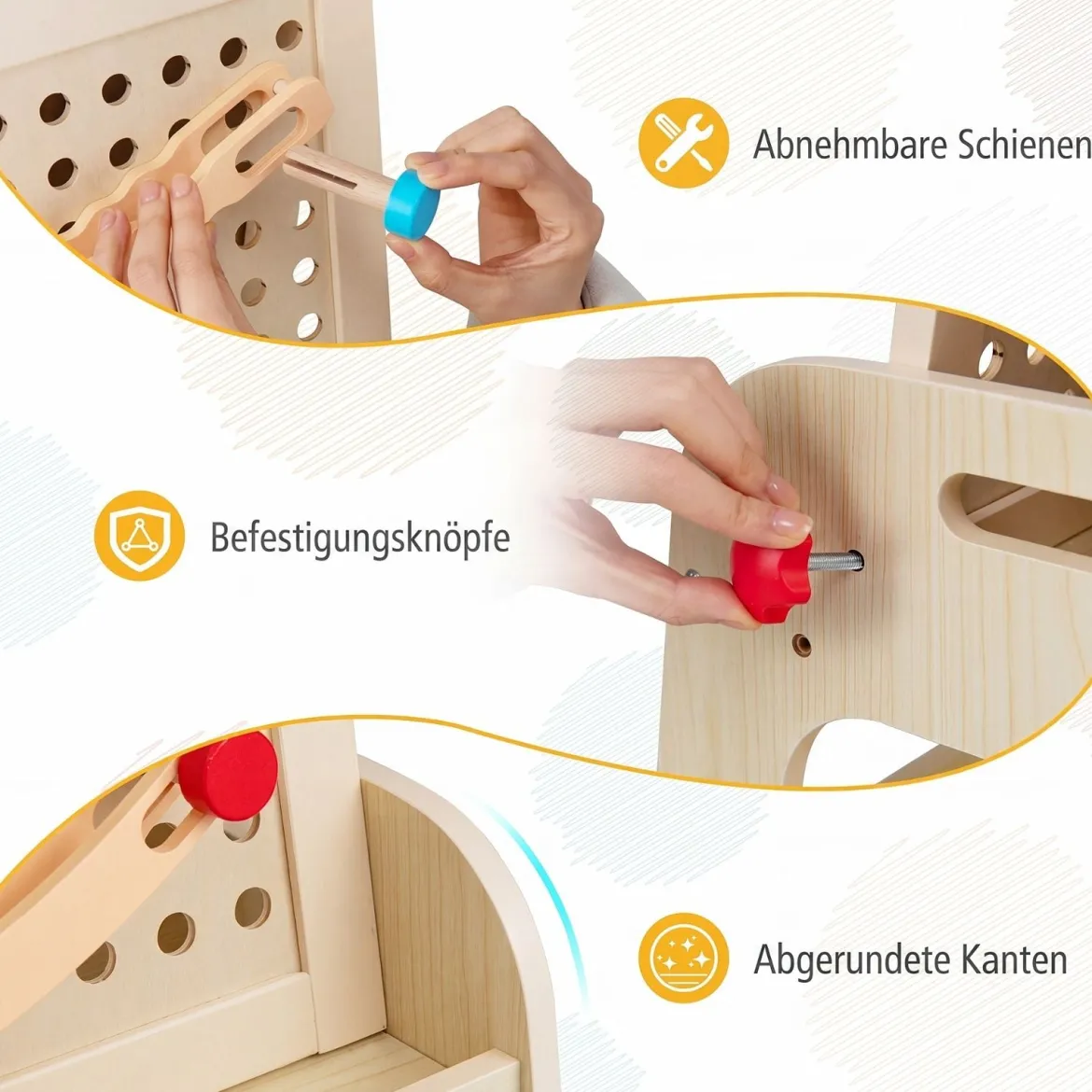 Doppelseitiger Staffelei Holz Kinderstaffelei mit Magnetischem Whiteboard für Kinder ab 3 Jahren
