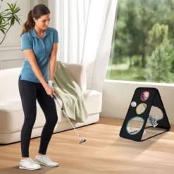 Doppelseitiges Golf-Chipping-Netz mit 5 Zielöffnungen & Dreieckige Struktur & Oxford Gewebe Ziel-Trainingssystem