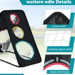 Doppelseitiges Golf-Chipping-Netz mit 5 Zielöffnungen & Dreieckige Struktur & Oxford Gewebe Ziel-Trainingssystem