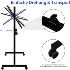 Doppelseitiges magnetisches mobiles Whiteboard mobile rollende Weißwandtafel für Büro Schwarz