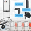 Doppelseitiges Mobiles Whiteboard mit Stiftablage & Zubehör für Schule Büro 60 x 90 cm Schwarz