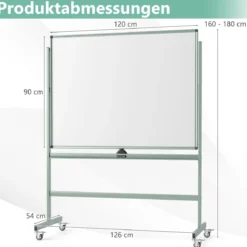 Doppelseitiges Mobiles Whiteboard Höhenverstellbares Magnetisches Whiteboard Rollende Weißtafel