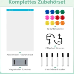 Doppelseitiges Mobiles Whiteboard Höhenverstellbares Magnetisches Whiteboard Rollende Weißtafel