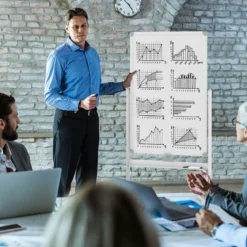 Doppelseitiges Mobiles Whiteboard mit Stiftablage & Zubehör für Schule Büro 60 x 90 cm Weiß