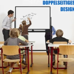 Doppelseitiges mobiles Whiteboard Höhenverstellbares Magnetisches Whiteboard 120 x 80 cm
