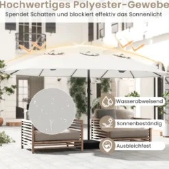 Doppelsonnenschirm mit Ständer Sonnenschirm UPF 50+ Groß XXL Gartenschirm Marktschirm