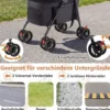 Doppelte Haustierwagen 3 in 1 faltbar Hundewagen mit 2 abnehmbaren Trägern Schwarz
