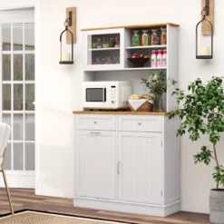 Doppeltüriger Küchenschrank mit Aufsatz Freistehender Müllschrank Kippschrank Buffet