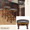 Drehbarer Barhocker 2er Set mit um 360° drehbarem Sitz Retro Barstuhl mit Fußstütze Walnussbraun