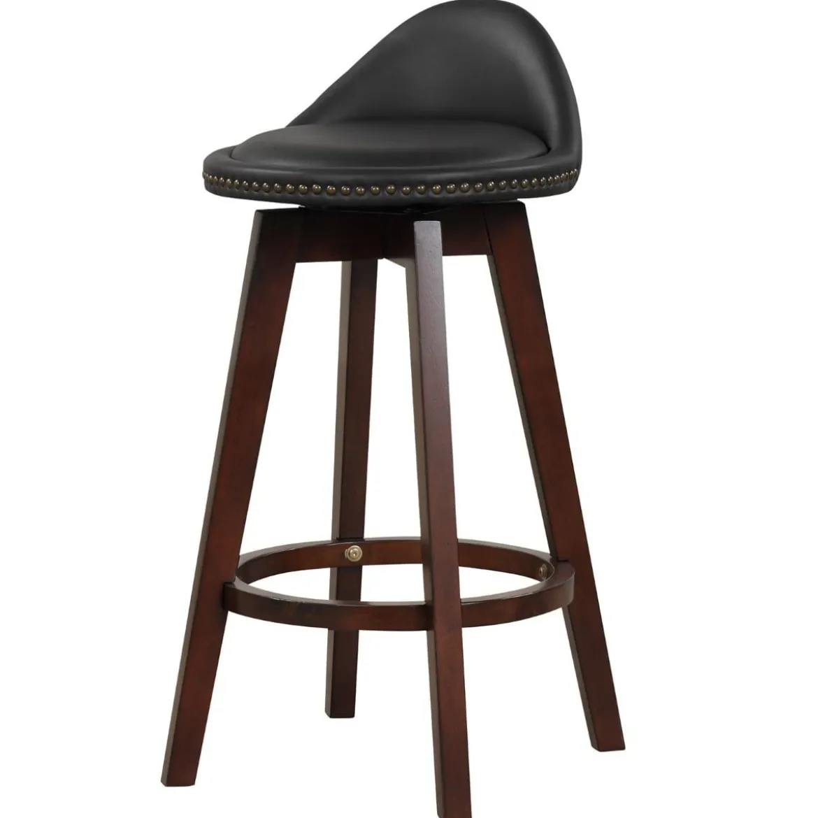 Drehbarer Barhocker im 2er-Set Barstuhl aus PVC-Leder mit Niedriger Rückenlehn 42 x 45 x 87 cm