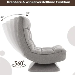 360° Drehbarer Bodensessel mit Rückenlehne & Lendenkissen Bodenstuhl Lazy Sofa