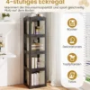 360° Drehbares Bücherregal Klappbares Standregal Transparenter Büroregal 36,5 x 36 x 141,5 cm Schwarz