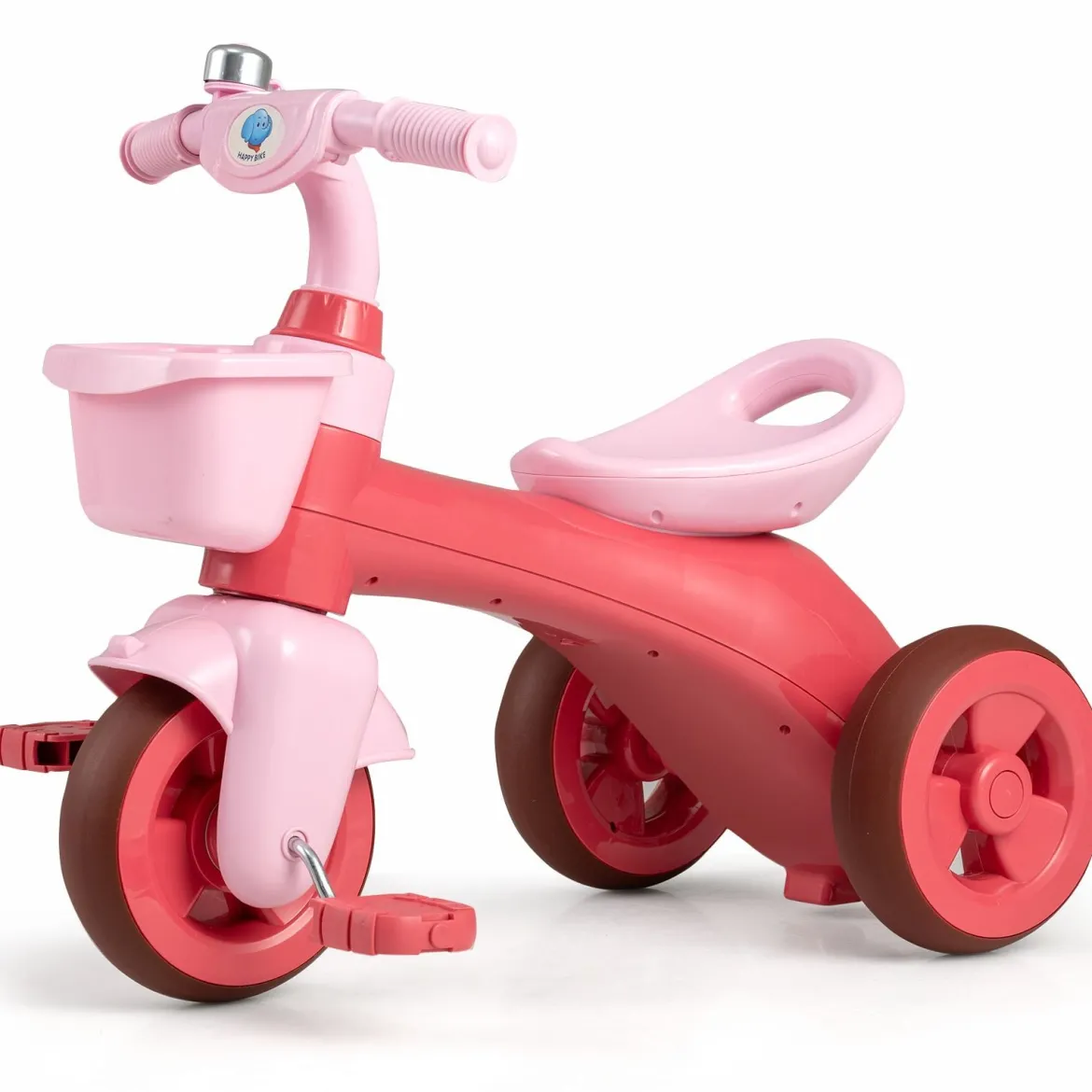 Dreirad Kinder Laufrad mit begrenzter Lenkung Klingel & ergonomischem Sitz Kleinkinder Spielzeug Rosa
