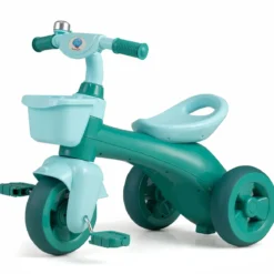 Dreirad Kinder Laufrad mit begrenzter Lenkung Klingel & ergonomischem Sitz Kleinkinder Spielzeug Grün