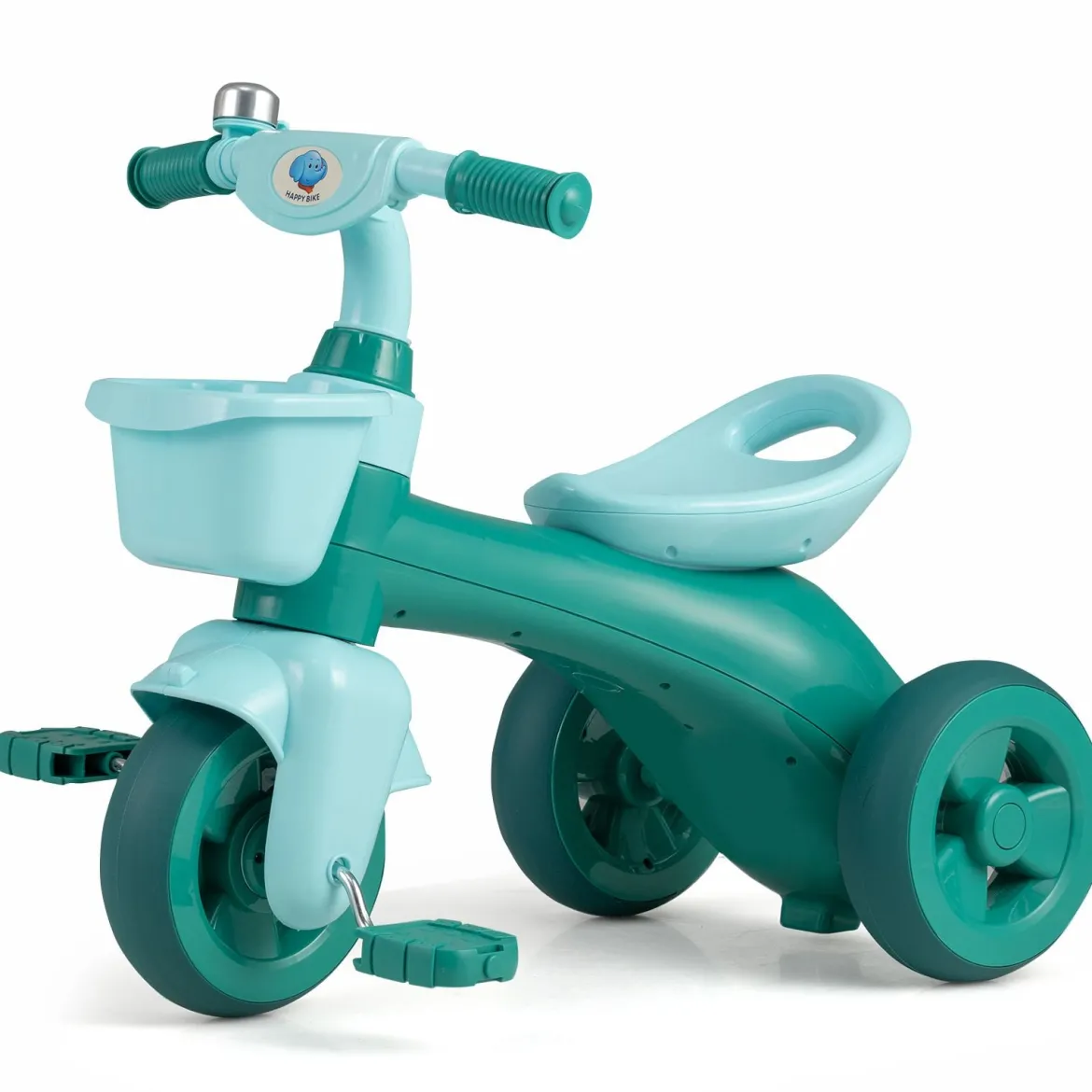 Dreirad Kinder Laufrad mit begrenzter Lenkung Klingel & ergonomischem Sitz Kleinkinder Spielzeug Grün