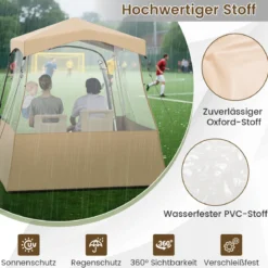 Durchsichtiger Pop-Up-Sportzelt transparentes Campingzelt Outdoor Allwetter-Schutz mit Tragetasche Braun 160 x 160 x 176 cm