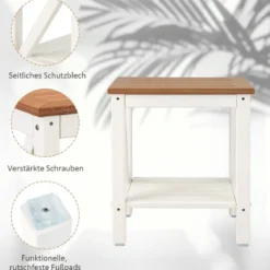 Duschbank Bad Sitzbank mit Ablage bis 150 kg Belastbar Wasserdichte Badezimmerbank 43 x 32 x 47 cm