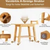 Duschbank Bambus-Duschbank mit Ablage 2-Stufiger Duschhocker 60 x 30 x 50 cm Natur