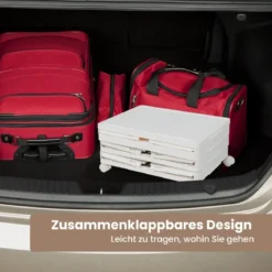 3/4/6-Ebenen Aufbewahrungsboxen mit Deckel & Magnetischen Transparenten Türen & Rollen Weiß