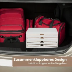 3/4/6-Ebenen Aufbewahrungsboxen mit Deckel & Magnetischen Transparenten Türen & Rollen Weiß