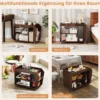 3 Ebenen Beistelltisch mit Rollen Nachttisch Nachtschrank Rollender Sofatisch Walnuss