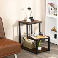 3 Ebenen Beistelltisch Nachtisch Vintage Sofatisch Kaffeetisch Telefontisch Nachtkommode
