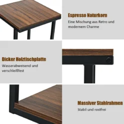 3 Ebenen Beistelltisch Nachtisch Vintage Sofatisch Kaffeetisch Telefontisch Nachtkommode