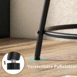 2 Ebenen Beistelltisch Rund Nachttisch mit Metallrahmen 55 x 55 x 56 cm Braun