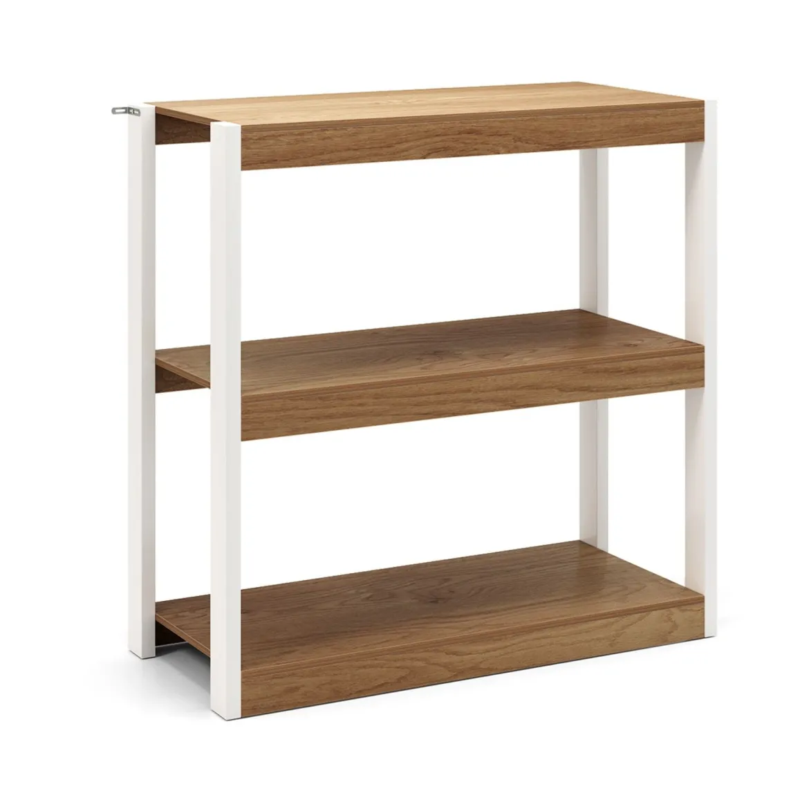 3 Ebenen Holz Standregal mit Kippschutz-Sets & Offenen Regalfächern Bücherregal Natur