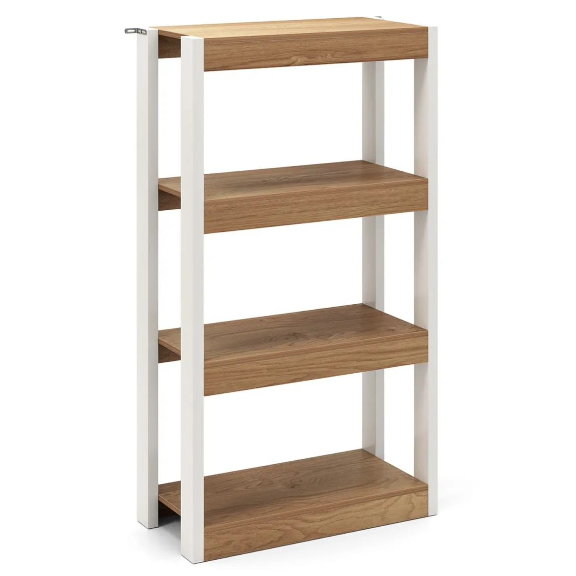4 Ebenen Holz Standregal mit 2 Kippschutz-Sets & Offenen Regalfächern Bücherregal Natur