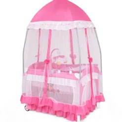 2 Ebenen Klappbares Babybett Kinderreisebett Laufstall mit Wickelauflage