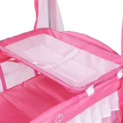 2 Ebenen Klappbares Babybett Kinderreisebett Laufstall mit Wickelauflage